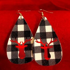 Handmade faux leather earrings